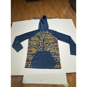 Columbia Boys Large 14/16 Fleece Hoodie Full Zip Blue Orange Geometric Print
